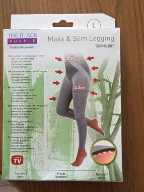 The Black Purple Mass & Slim Legging in Gray LARGE NEW